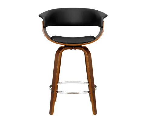 Artiss 4x Bar Stools Swivel PU Seat Wooden