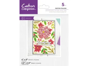 Crafter's Companion 3D Embossing Folder, Metal Die & Photopolymer Stamp - Festive Foliage