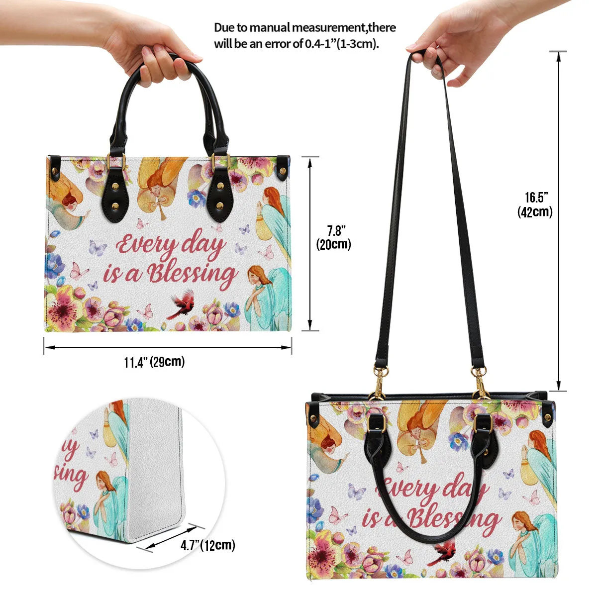 Every Day Is A Blessing Leather Handbag With Handle - Religious Gifts For Women - Women Pu Leather Bag