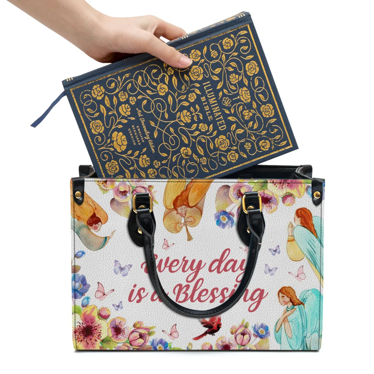 Every Day Is A Blessing Leather Handbag With Handle - Religious Gifts For Women - Women Pu Leather Bag
