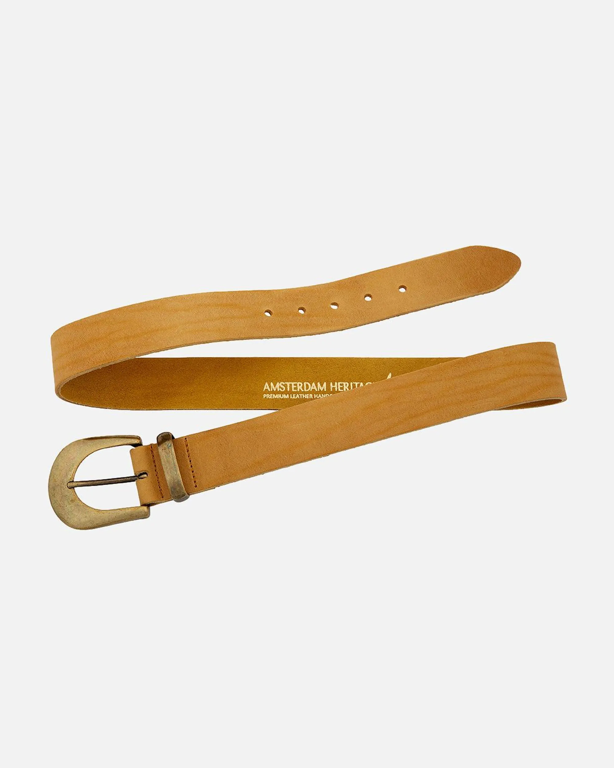 MADE TO ORDER Andrea | Classic Leather Belt with Statement Gold Buckle