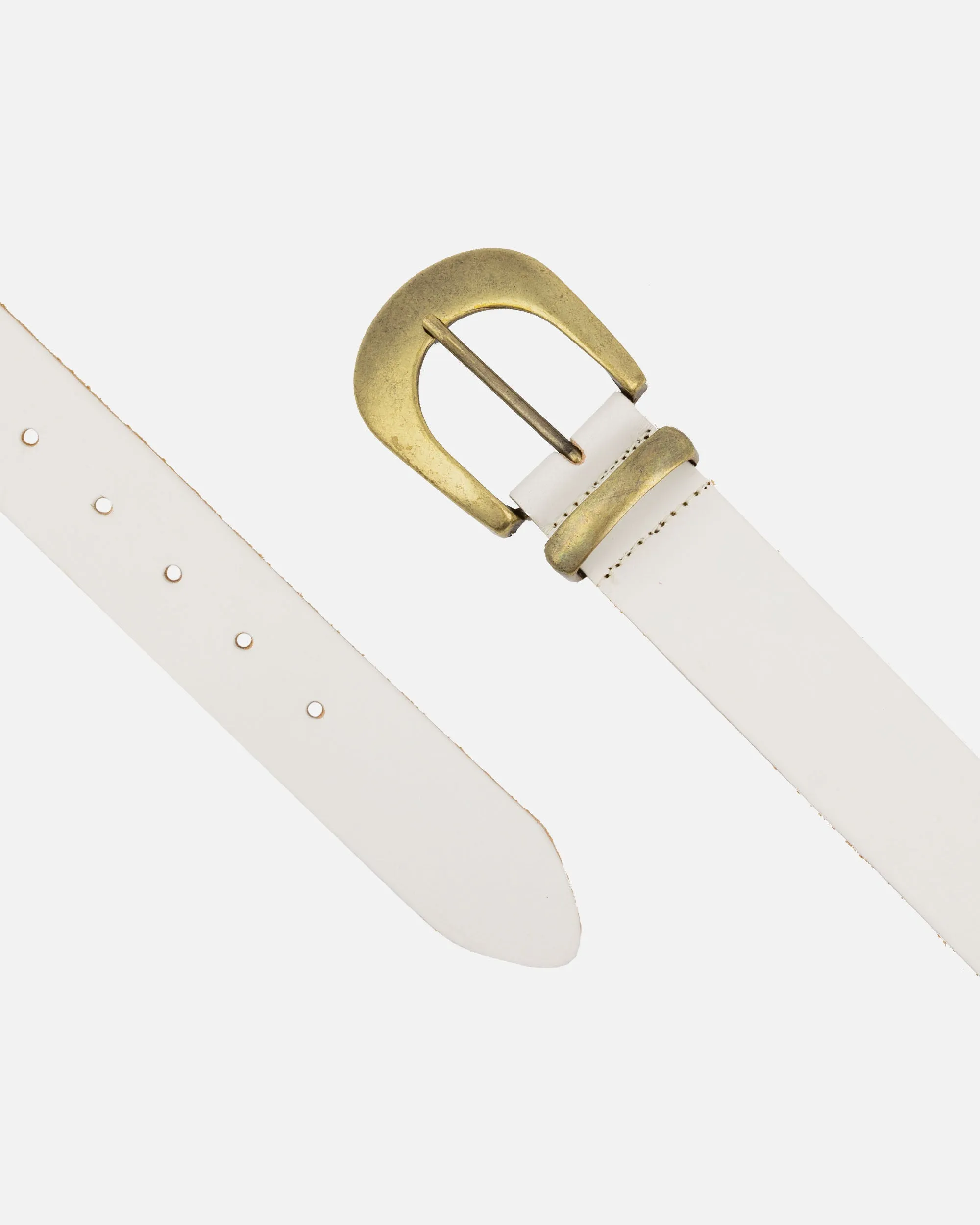 MADE TO ORDER Andrea | Classic Leather Belt with Statement Gold Buckle