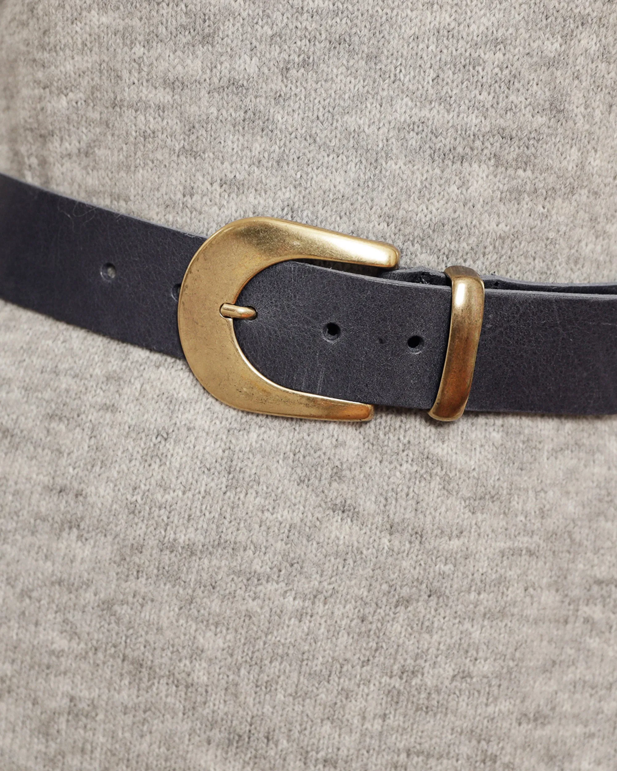 MADE TO ORDER Andrea | Classic Leather Belt with Statement Gold Buckle