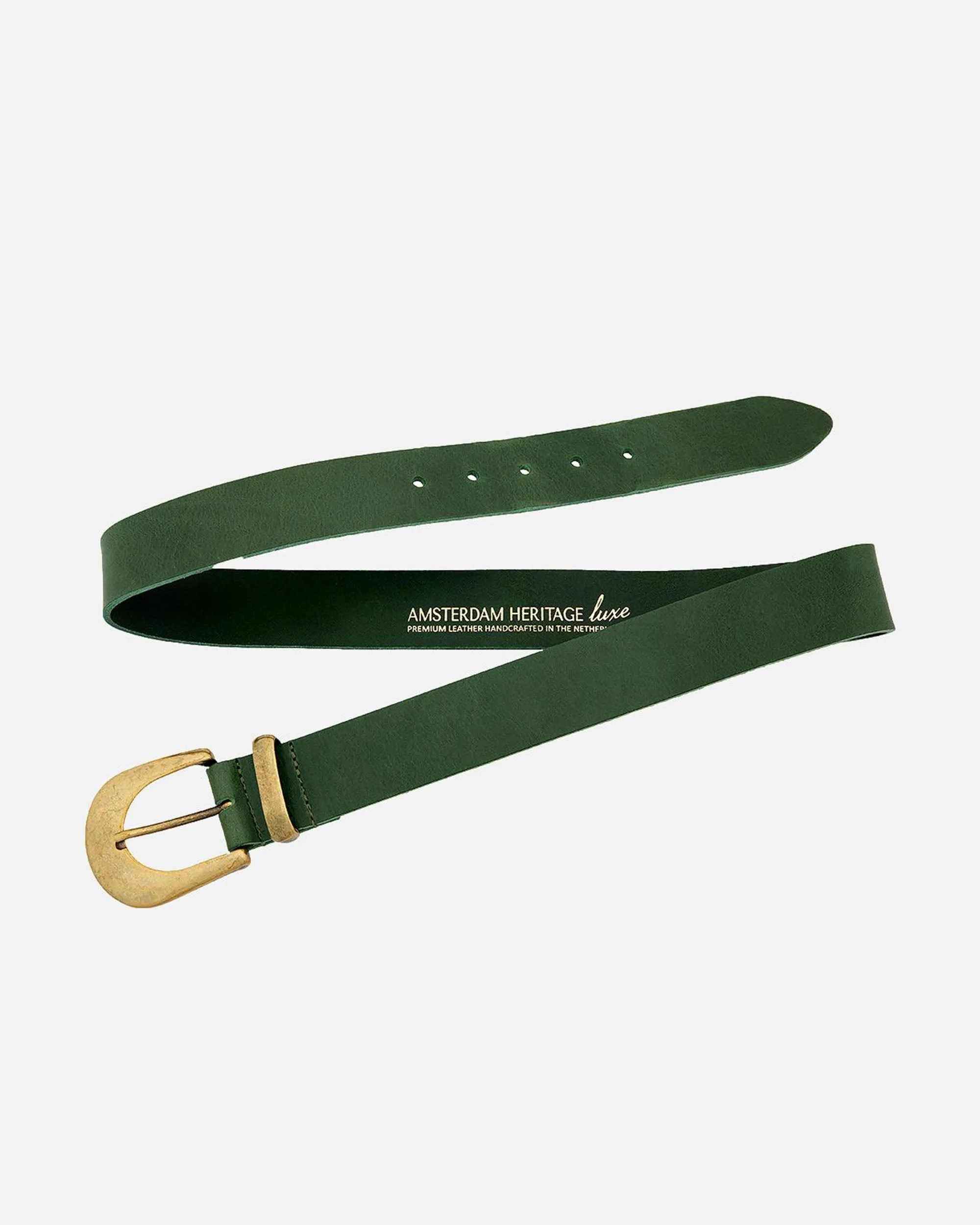 MADE TO ORDER Andrea | Classic Leather Belt with Statement Gold Buckle