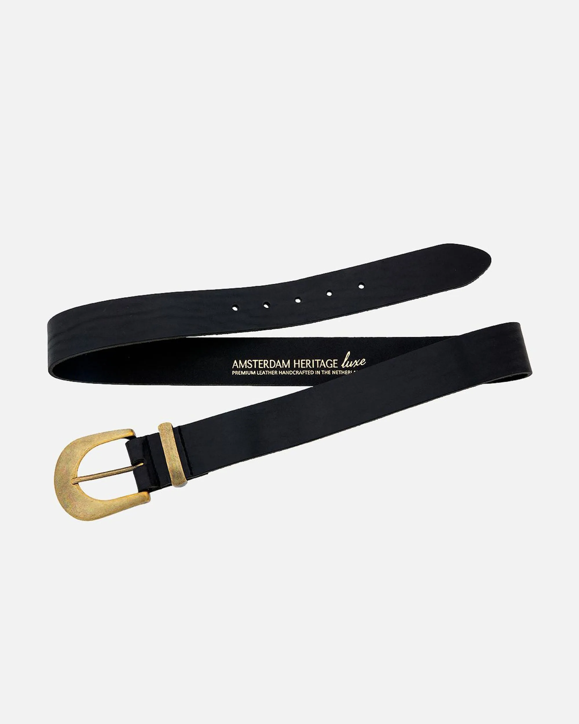MADE TO ORDER Andrea | Classic Leather Belt with Statement Gold Buckle