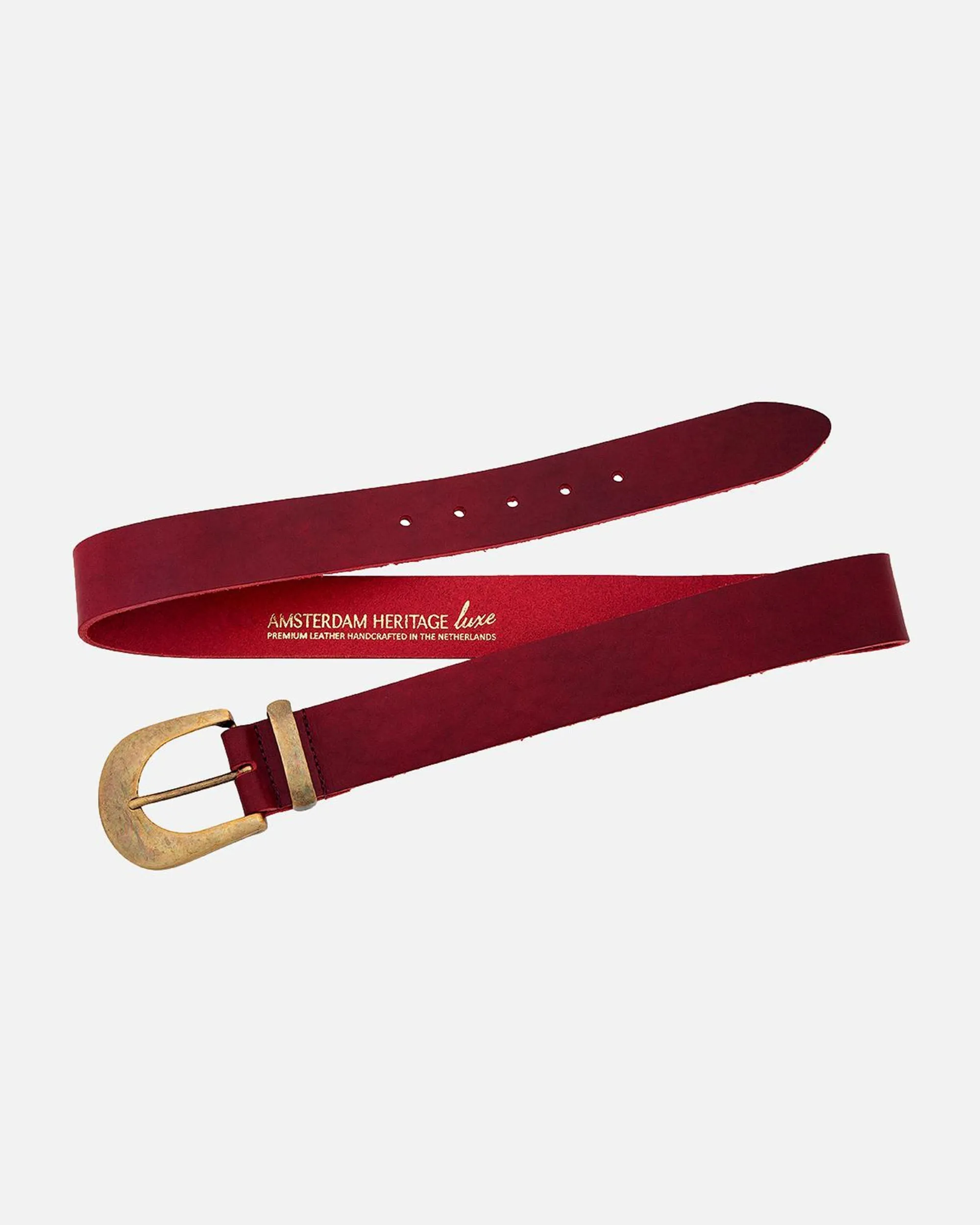 MADE TO ORDER Andrea | Classic Leather Belt with Statement Gold Buckle