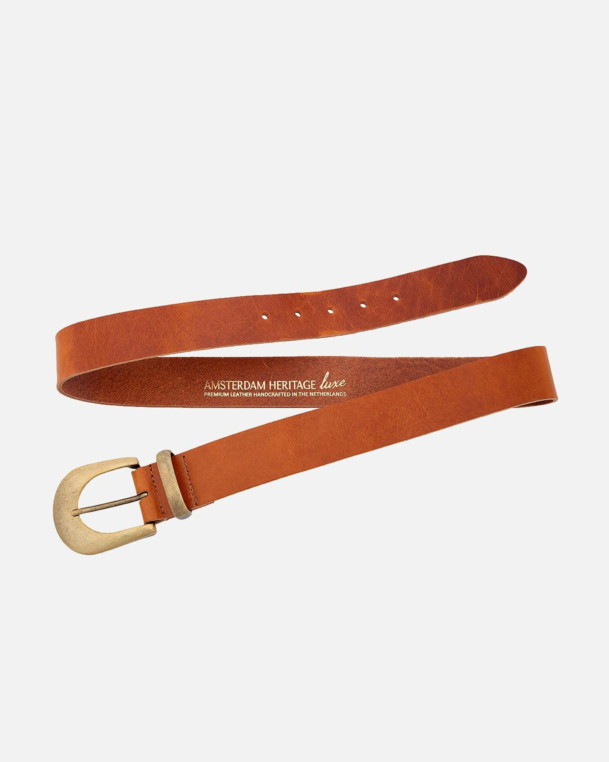 MADE TO ORDER Andrea | Classic Leather Belt with Statement Gold Buckle
