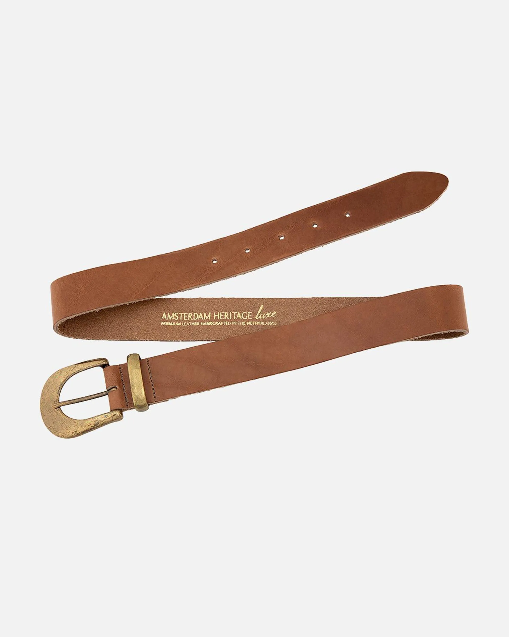 MADE TO ORDER Andrea | Classic Leather Belt with Statement Gold Buckle
