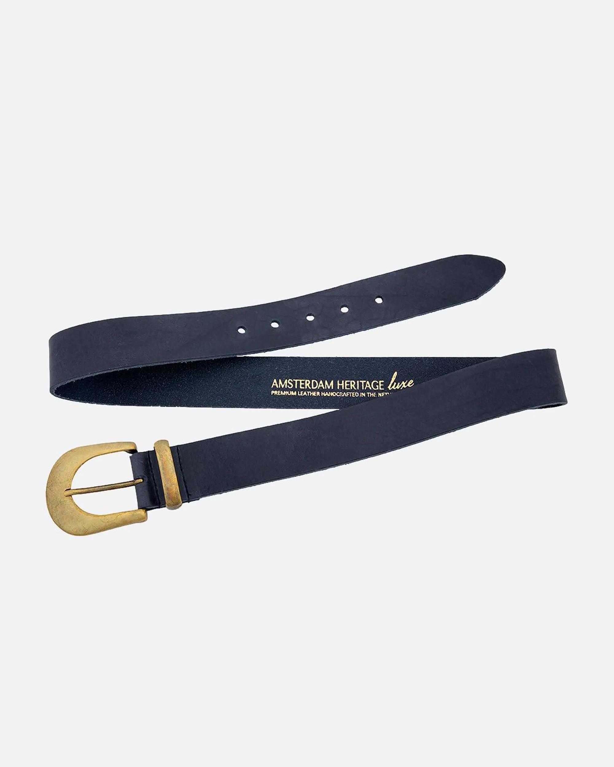 MADE TO ORDER Andrea | Classic Leather Belt with Statement Gold Buckle