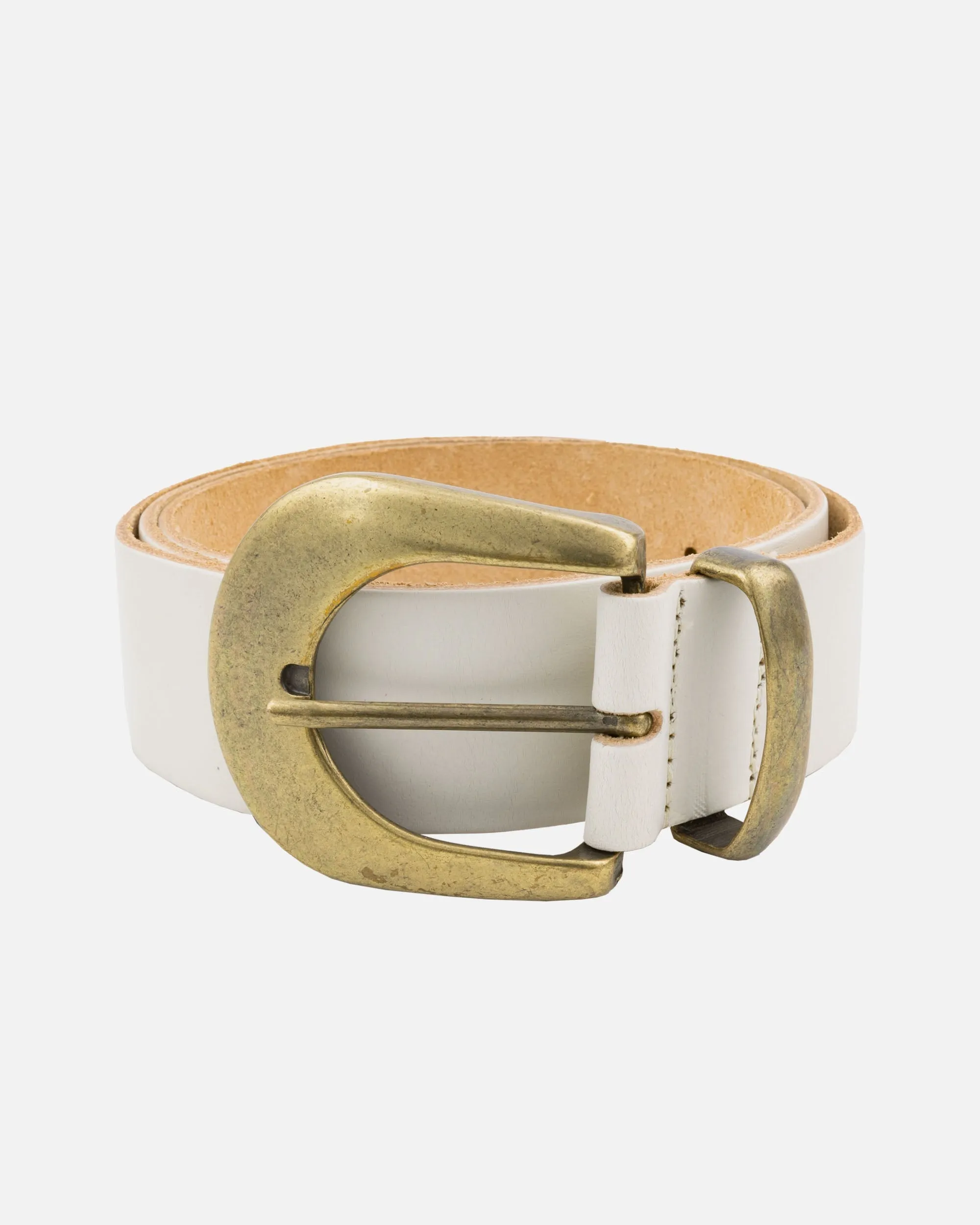 MADE TO ORDER Andrea | Classic Leather Belt with Statement Gold Buckle