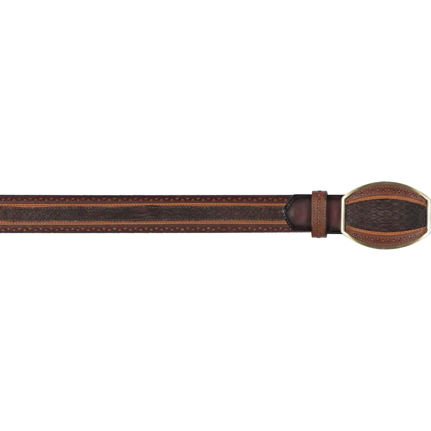 Los Altos Mens Python Laser-Embossed Casual Belt - C24UN5707