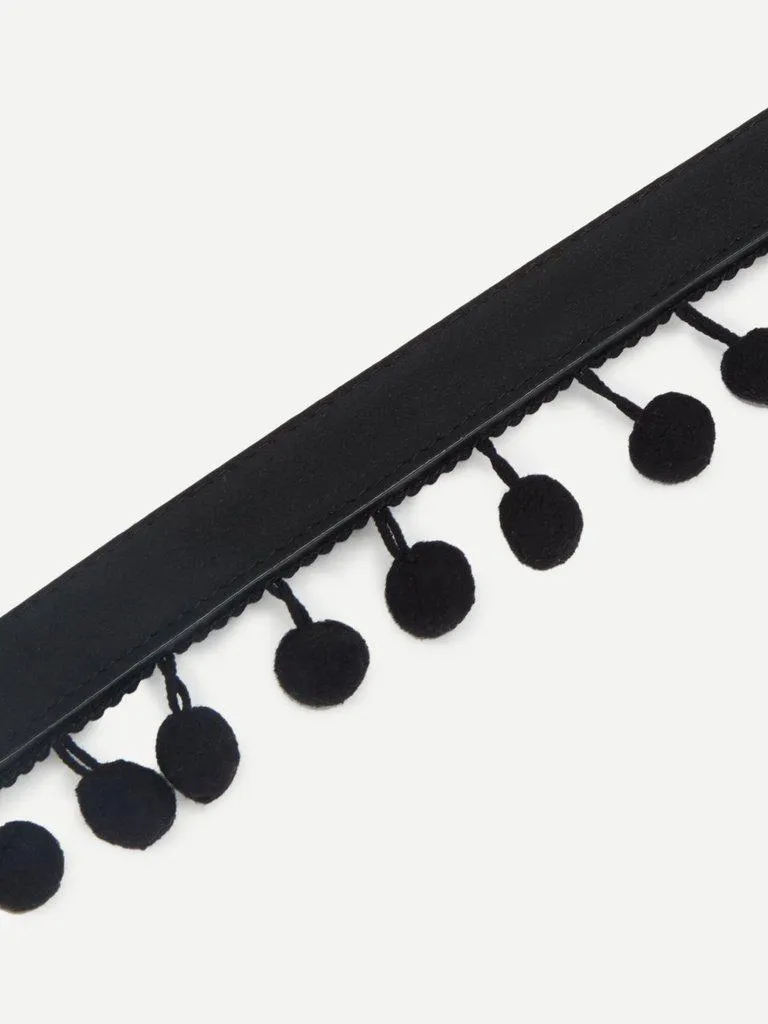 Pom Pom Fringe Design Belt