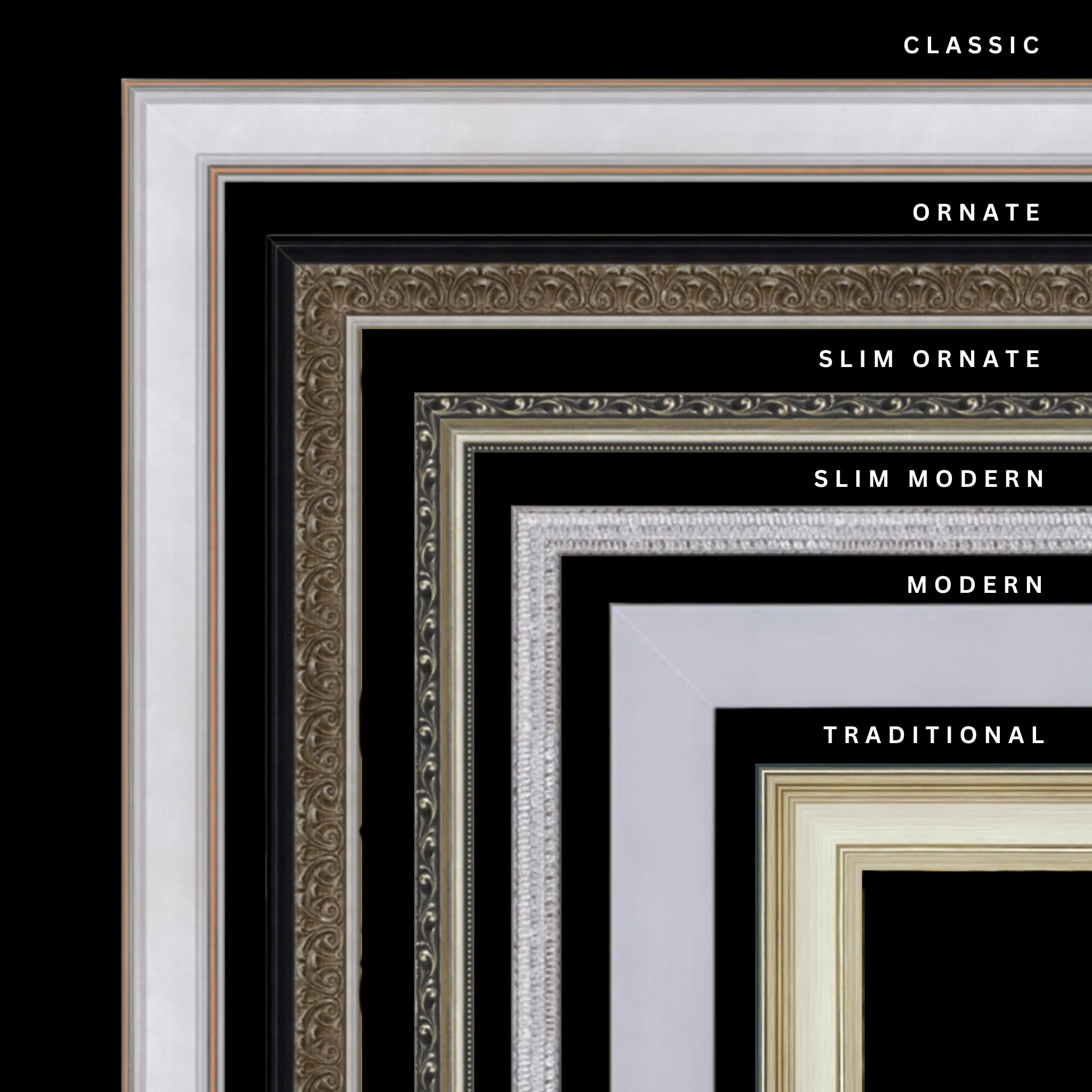 Silver 19x38 Picture Frame Ornate Traditional Classic Antique