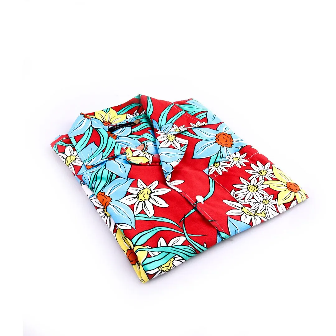 Tahitian Red Camp Collar Shirt