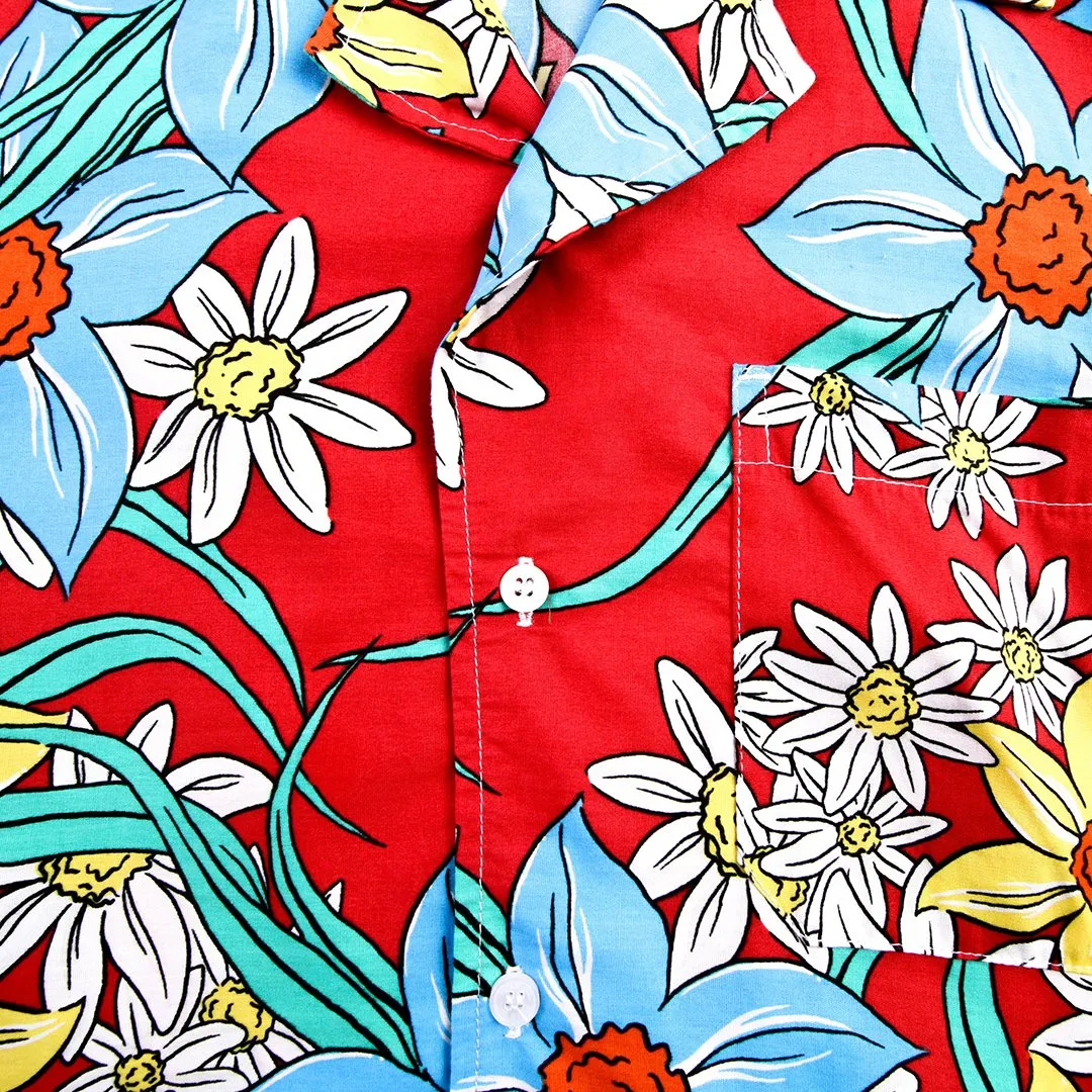 Tahitian Red Camp Collar Shirt