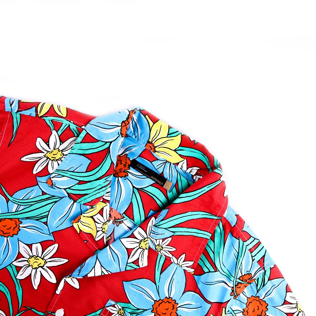 Tahitian Red Camp Collar Shirt