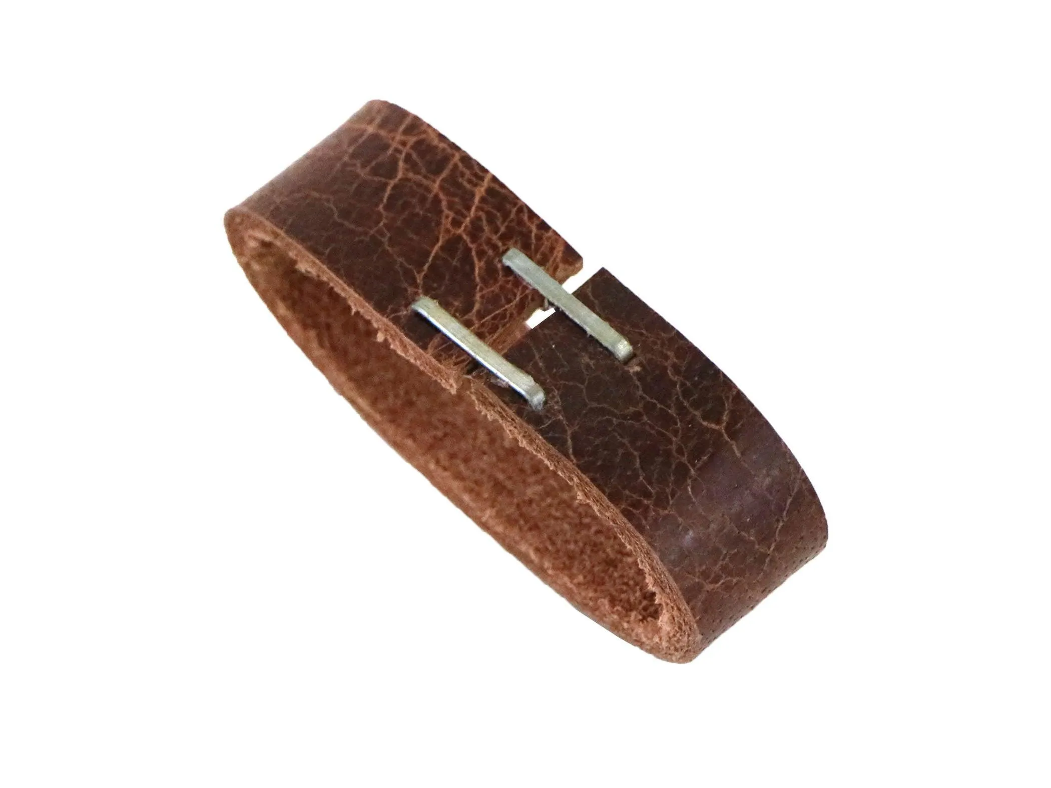 Tan Brown Vintage Glazed Buffalo Leather Belt Blank With Matching Keeper, 48"-60" Length